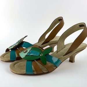 PRADA Green Green Blue Leather Fish Strap 5 & 10.5